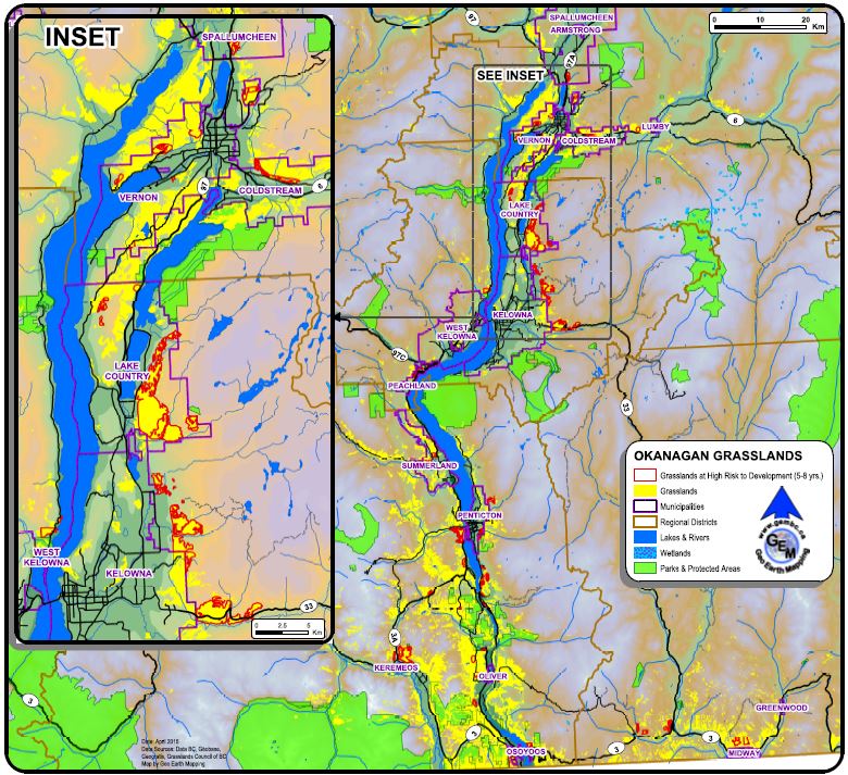 Grasslands at Risk to Development in the Okanagan